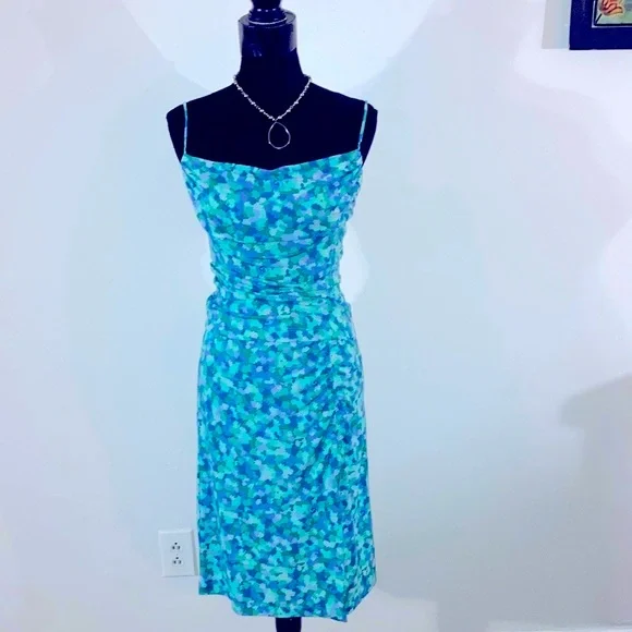 BCBG Maxazria | Women’s Floral Blue and Green Two-Piece Skirt Set - Size Medium - Picture 1 of 15